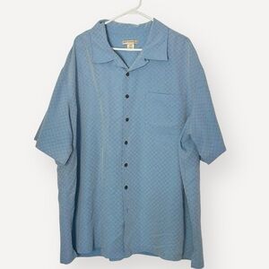 Island Passport textured blue casual button down 3x shirt